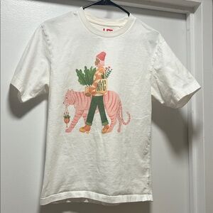 Uniqlo White Tee with Pink and Green NYC Design